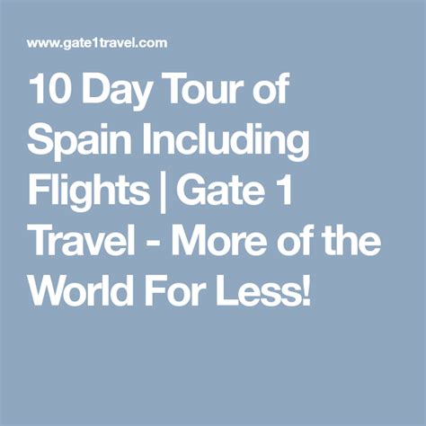 tours of spain including flights
